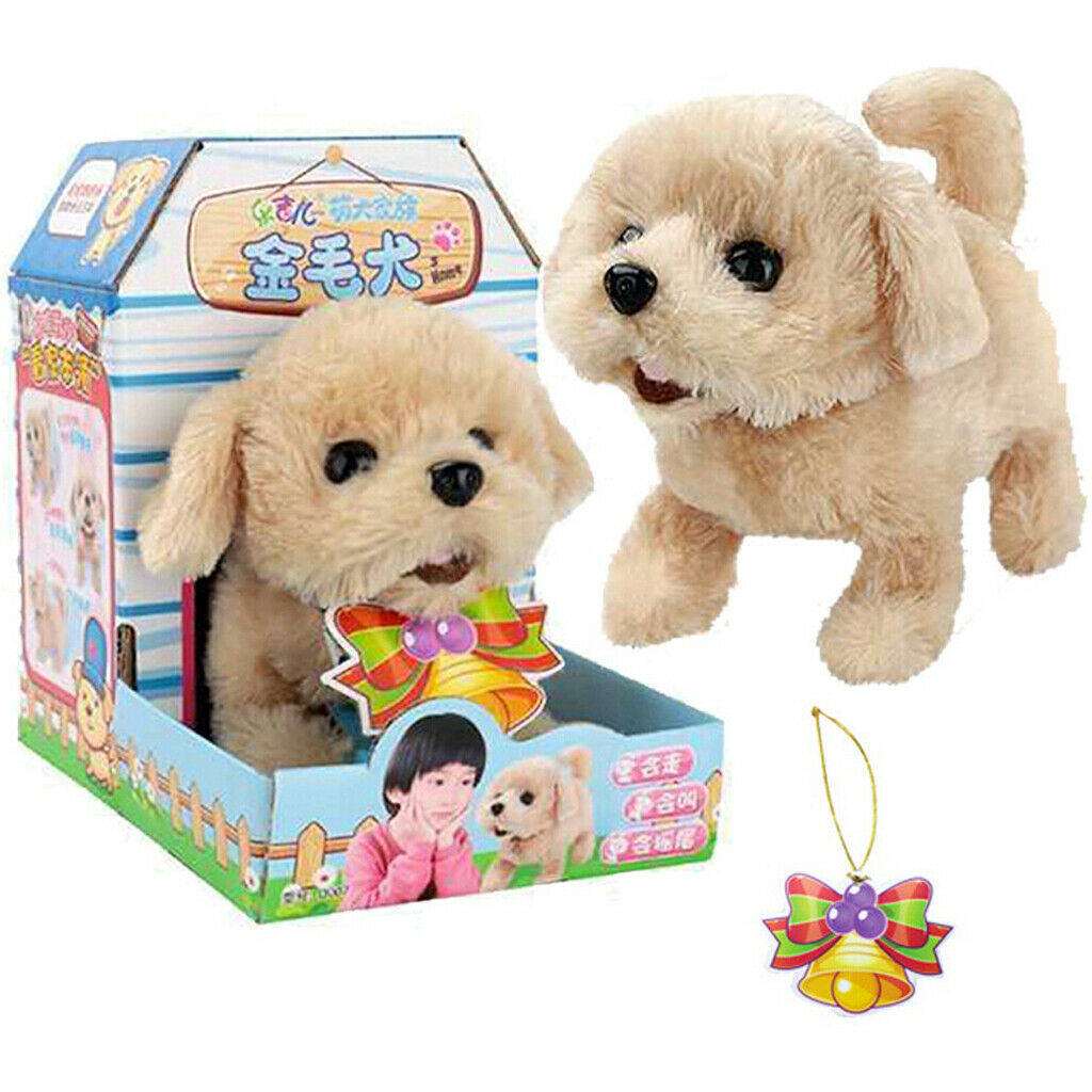 Cute Plush Dog Robotic Wag Tail Animal Puppy Kids Gift Golden Retriever