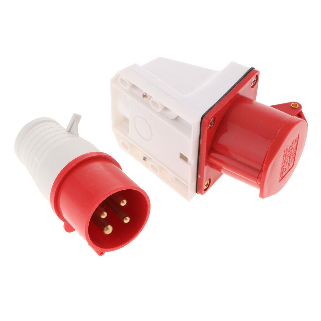 380V-415V 16A Waterproof Male And Female Connectors 3P+E IP44 6H Plug Socket