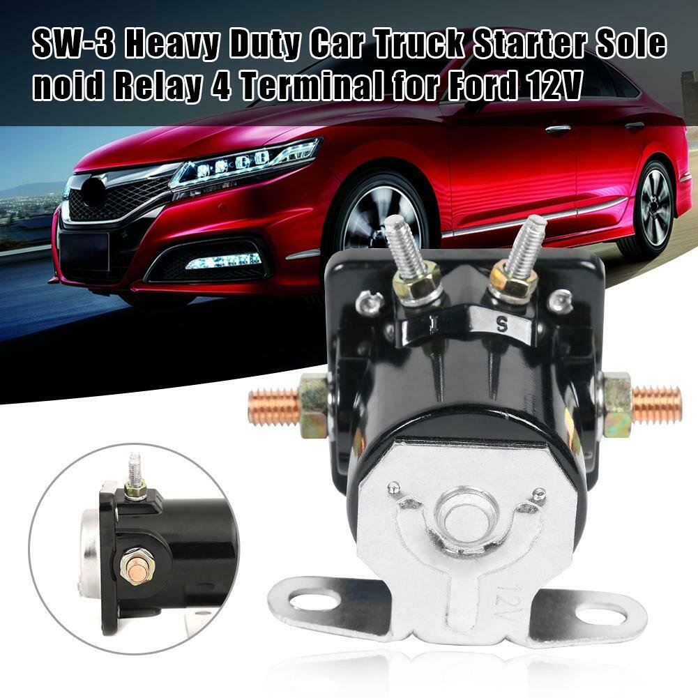 SW-3 Heavy Duty Car Truck Starter Solenoid Relay 4 Terminal for Ford 12V Replace