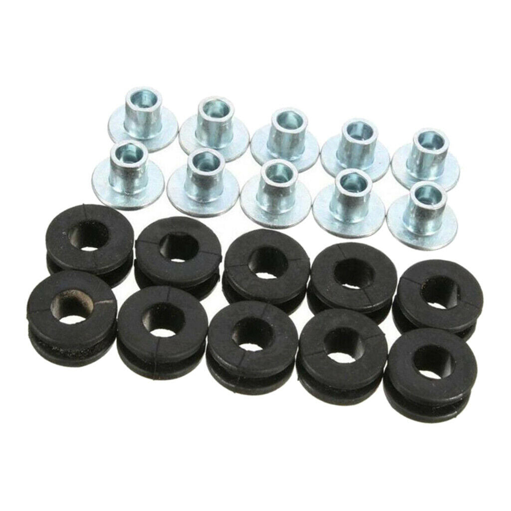 10 Pieces Universal Motorcycle Rubber Grommet Fairing Screw Sets
