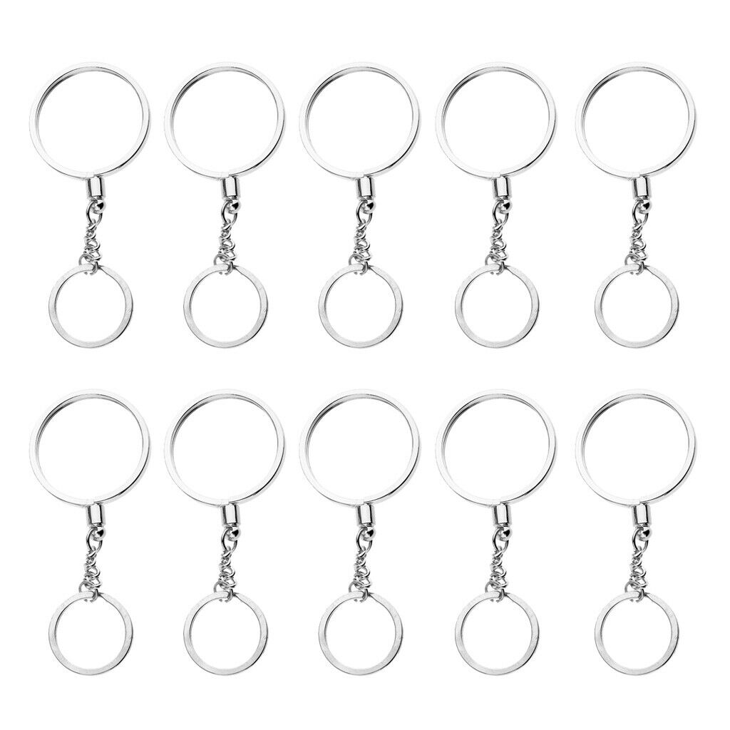 10PCS DIY Keychain Coin Collection Key Chain Keyring Pendant Charm Gift 40mm