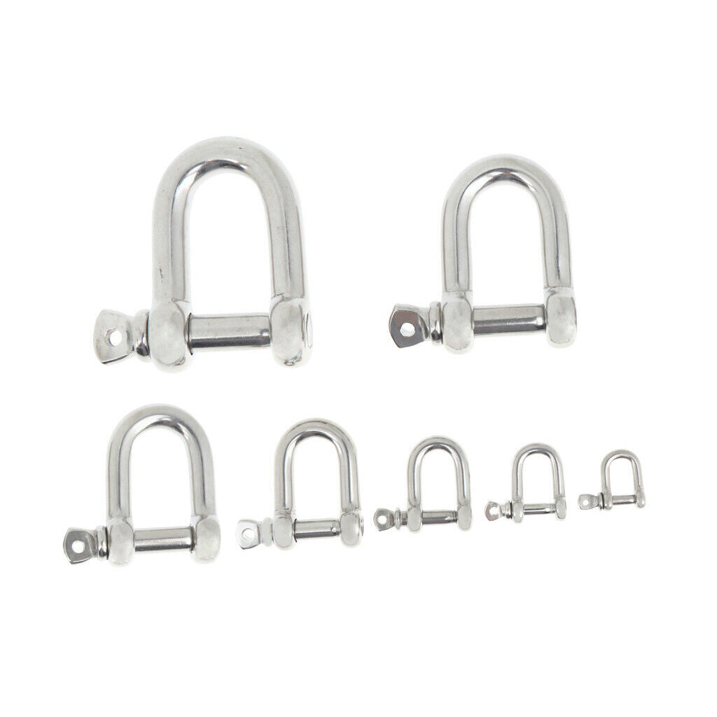 2pcs 4mm Chain Bow Rigging Shackle, Stainless Steel Bow Type Rigging, For Anchor