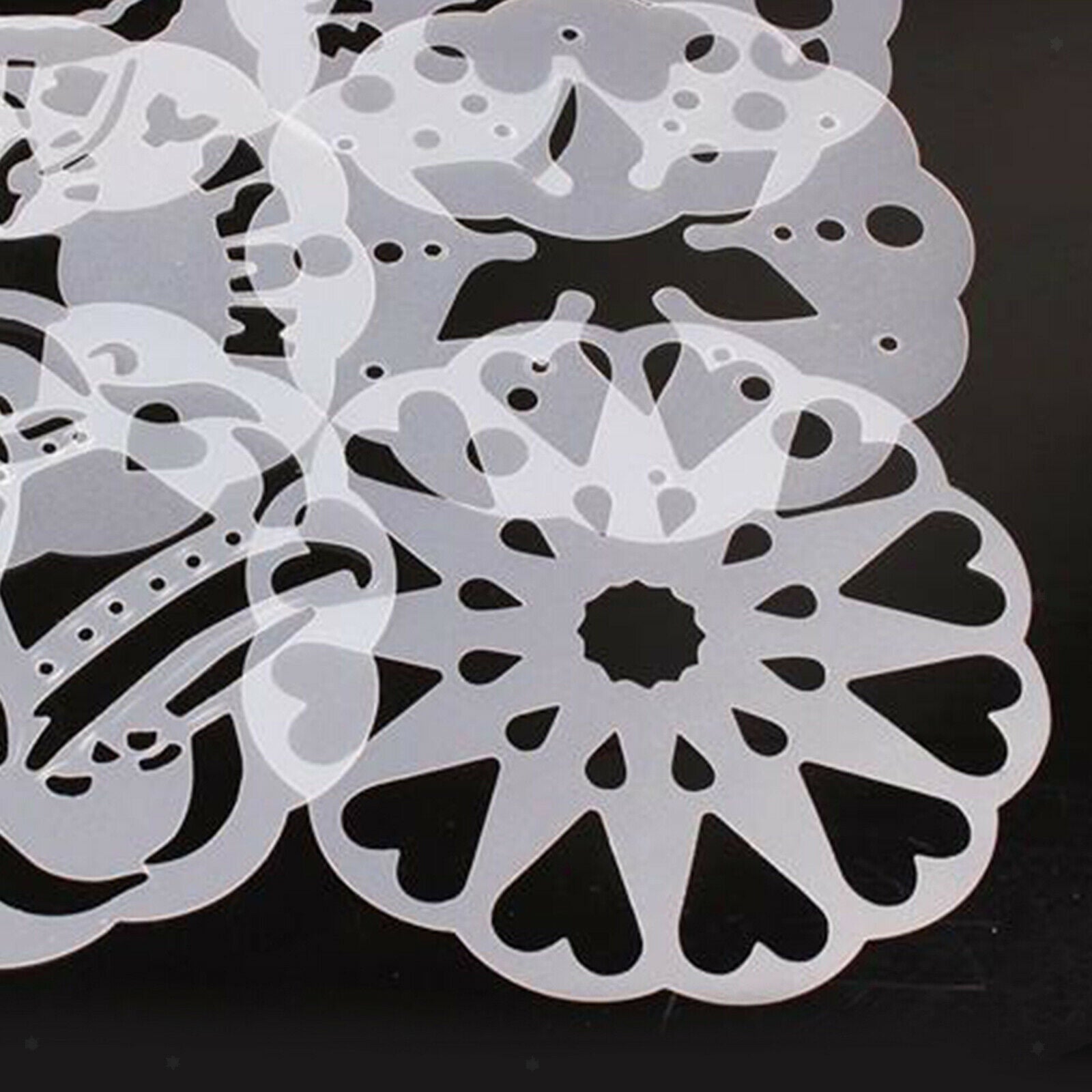 6x Snowflake Jingle Bell Cake Stencils Cookie Fondant Mold Baking Decor