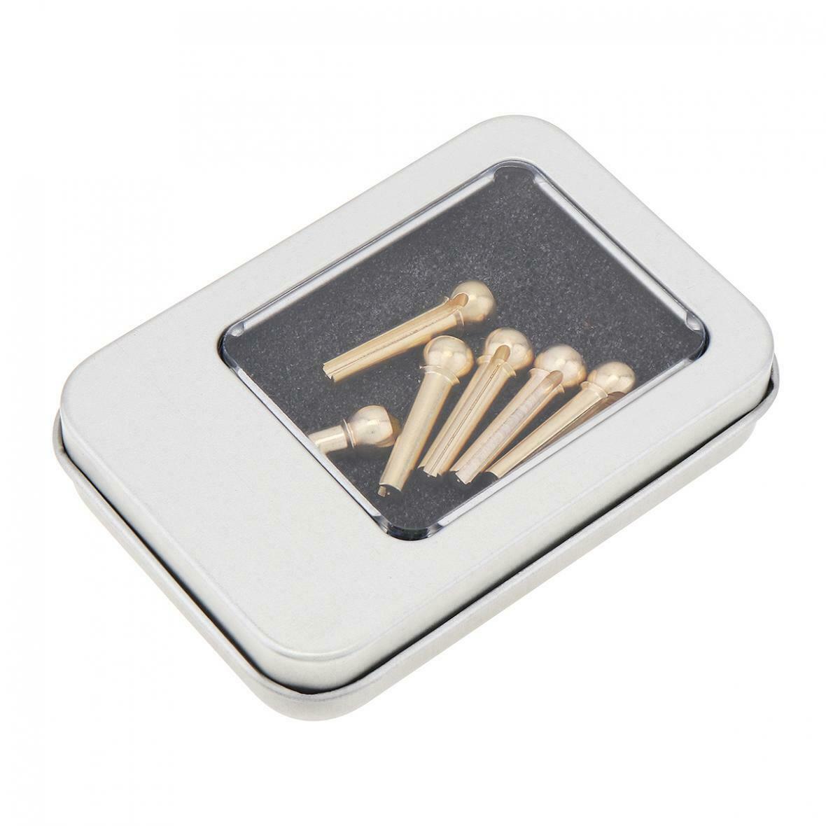 6pcs Guitar Strings Nail Acoustic Colorful Guitar Bridge Pins Brass Guitar