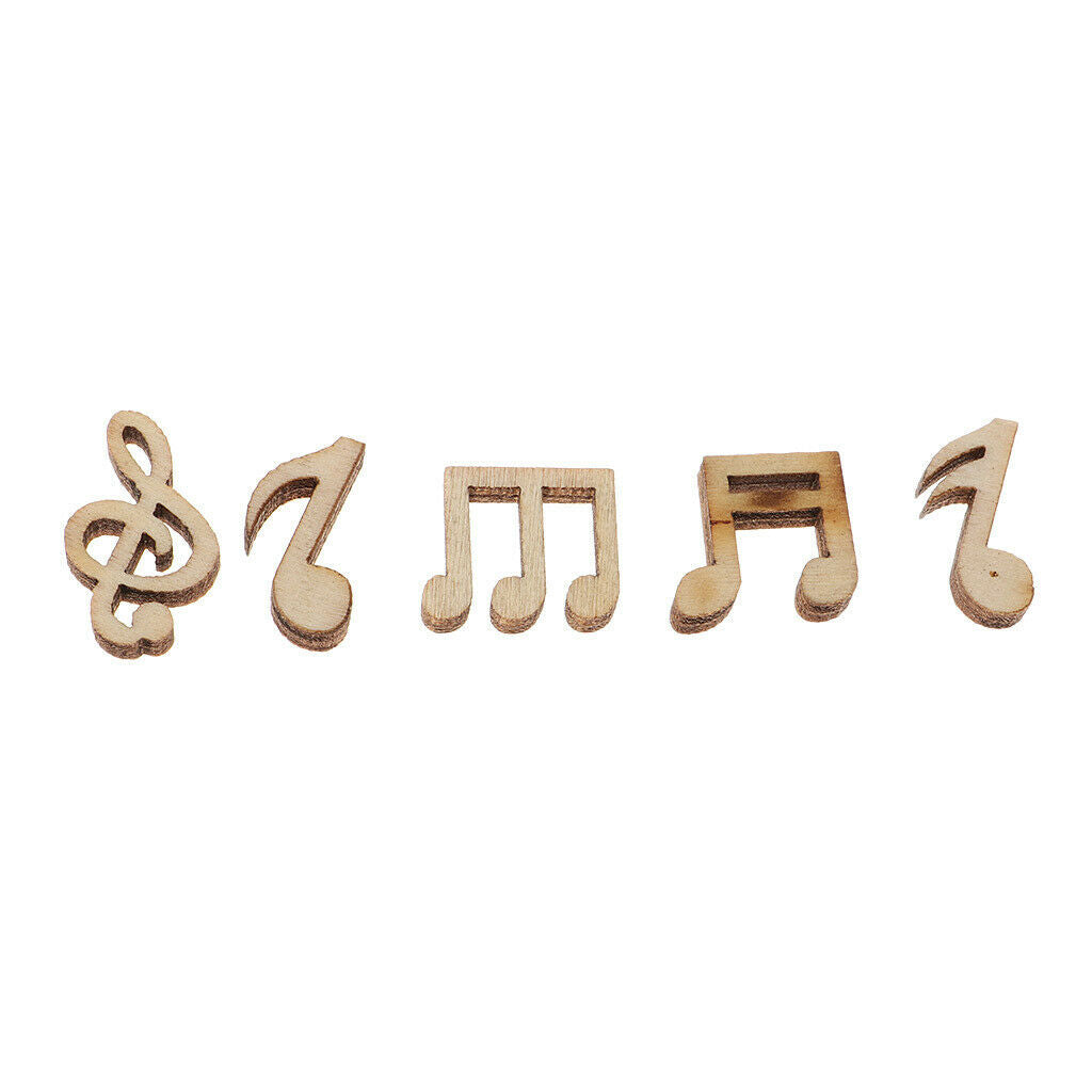 100 Pieces Cutouts Handmade Chips Embellishments Music Note for Decor New