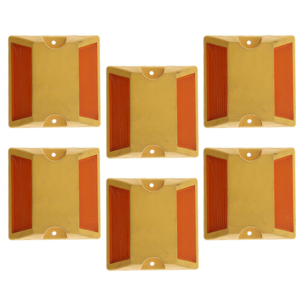 6 Pcs Durable Road Pavement Marker Reflective Stud Sign