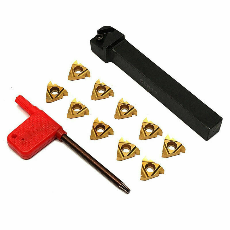 SER1212H16 CNC Tool Holder Boring Bar +16ER AG60 BP010 Threading Insert + Wrench