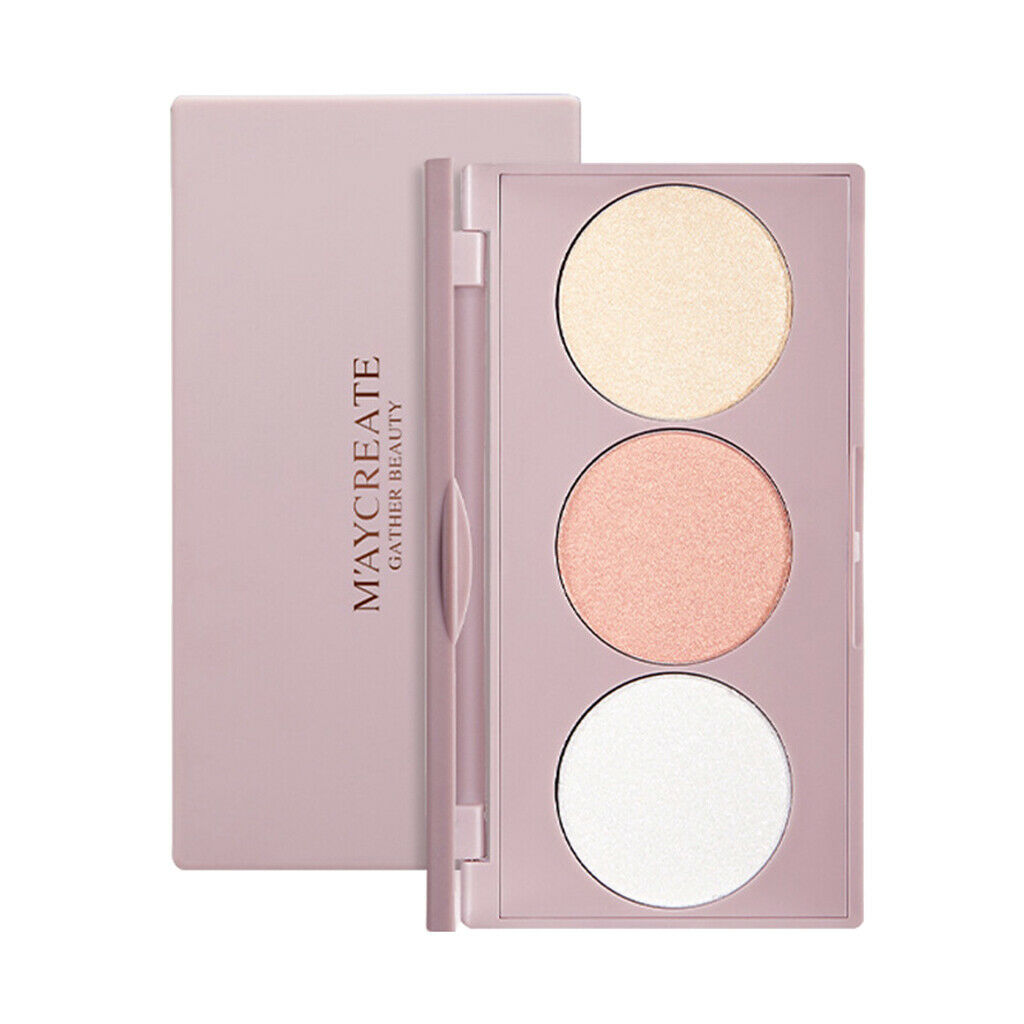 3 Colors Makeup Bronzer Contour Highlight Palette Long Lasting Powder Shades