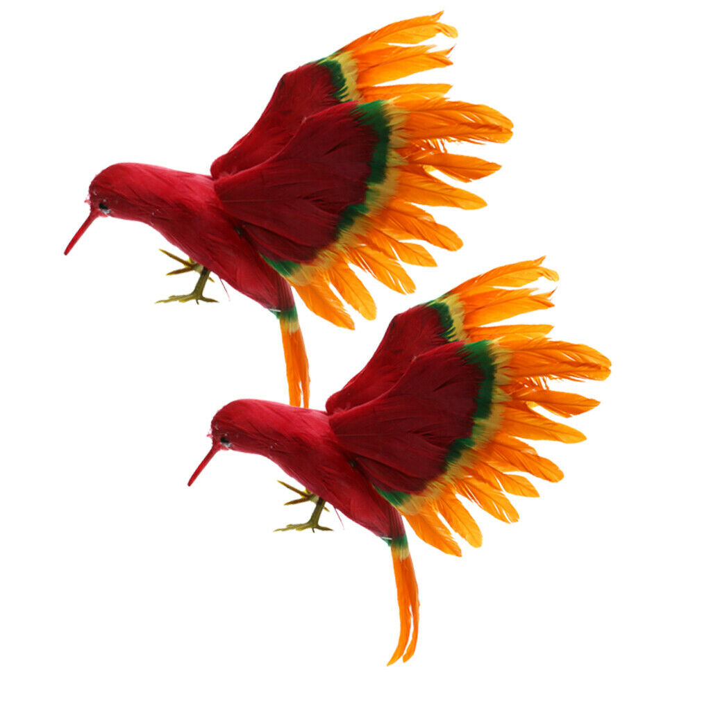 2Pieces Artificial Birds Handmade Kid Craft Home Photograph Party Wedding DIY