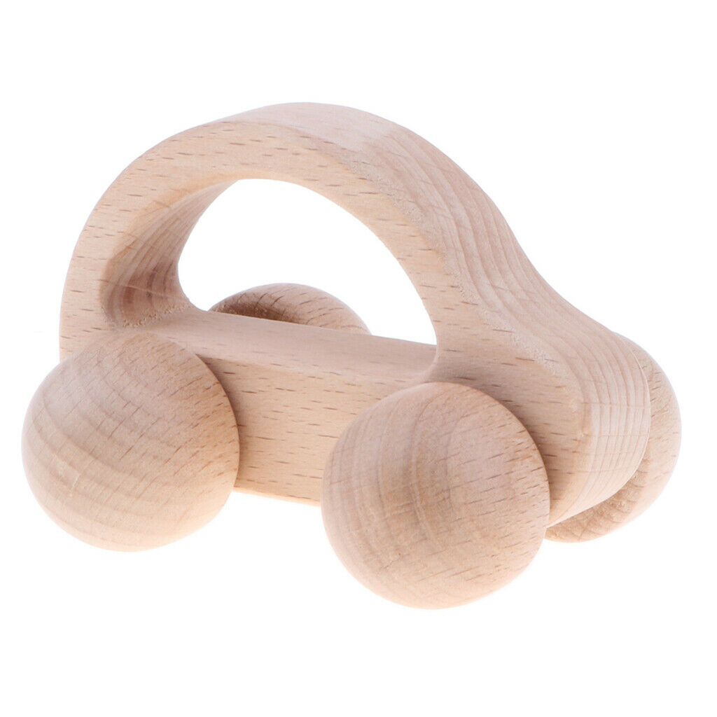 Natural Wooden Baby Rattle Early Educational Grasping & Teething Montessori