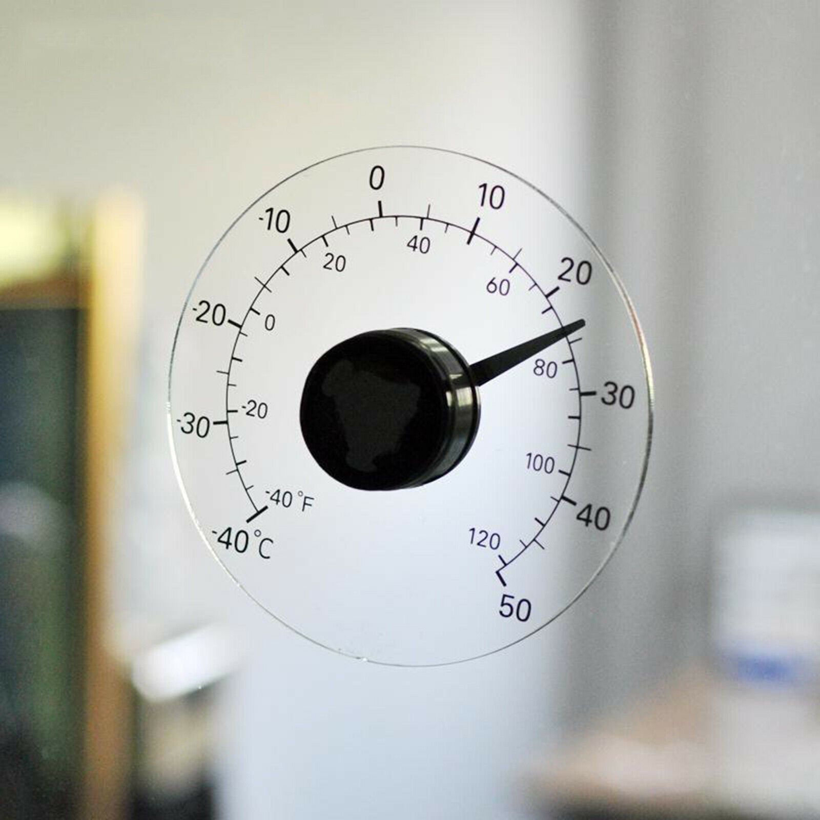 Clear Stick On Window Thermometer Round Waterproof for Wall Garden Home