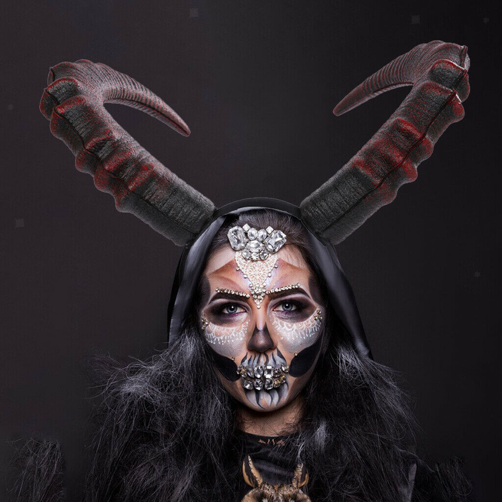 Devil Horn Headband Ox Horn Hair Hoop for Halloween Party Hair Accessory