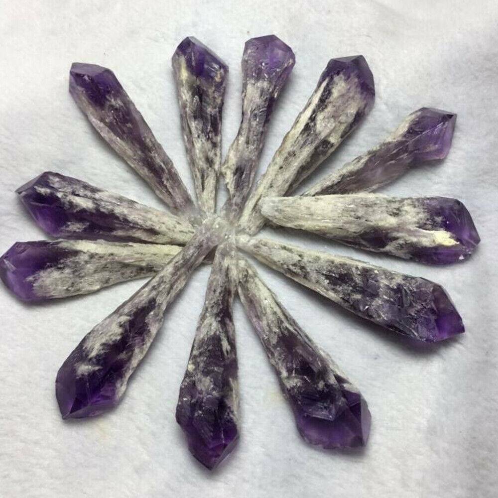 1xBig Natural Amethyst Cluster Quartz Crystal Point Wand Specimen Reiki Healing