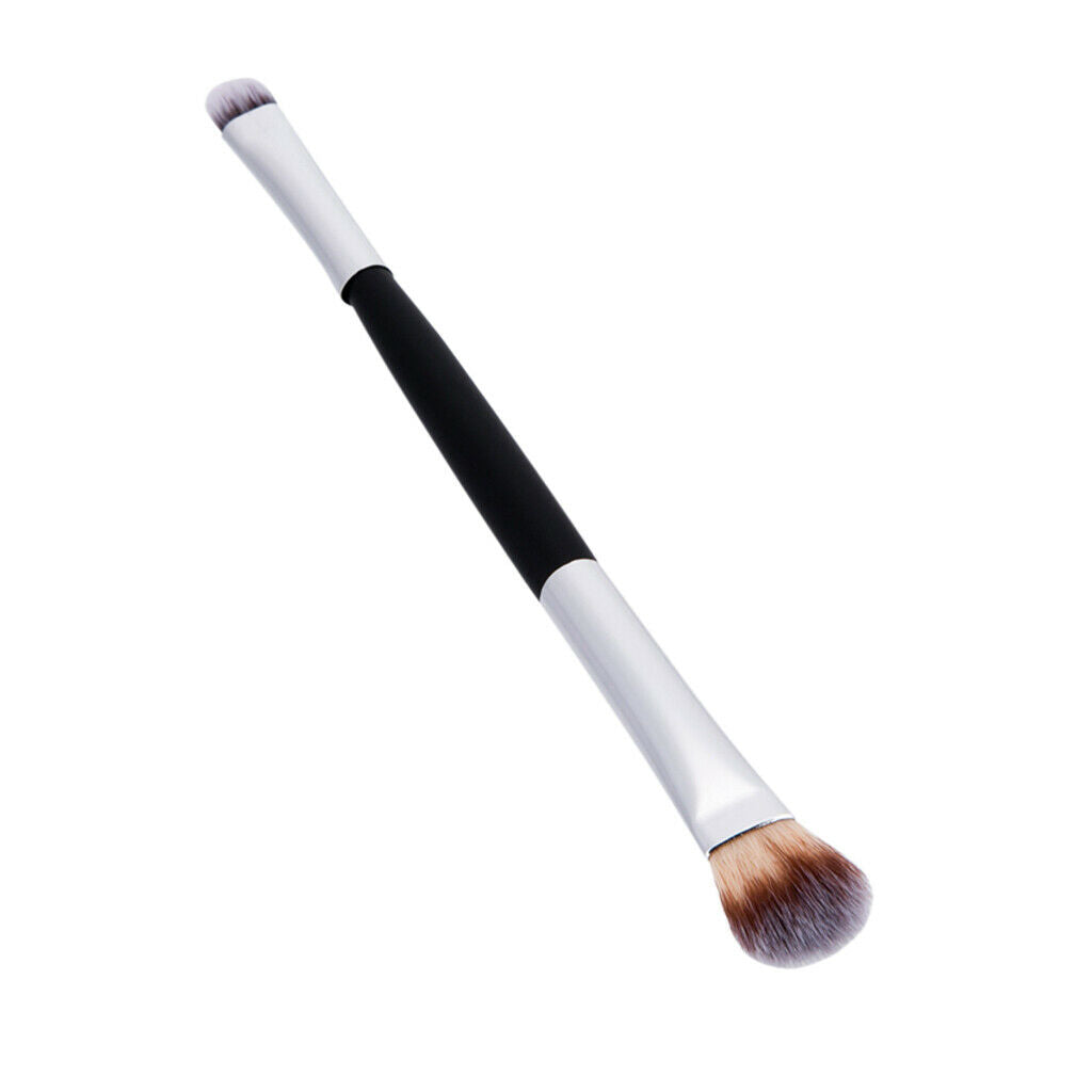 Double Ended Black Wooden Handle Makeup Brush Eye Eyeshadow Powder Comestic