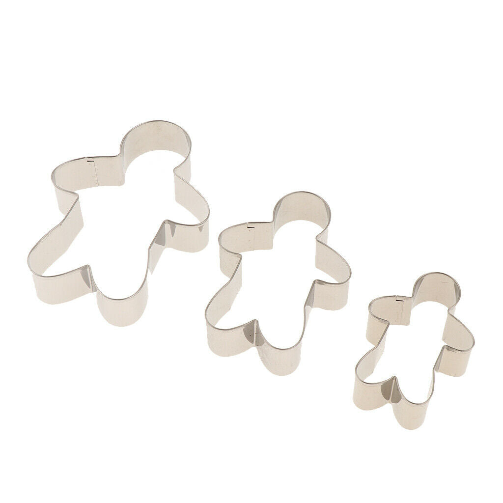 3Pcs Cookie Cutters Mould Cookie Pastry Fruit Cutters Stainless Steel Boy