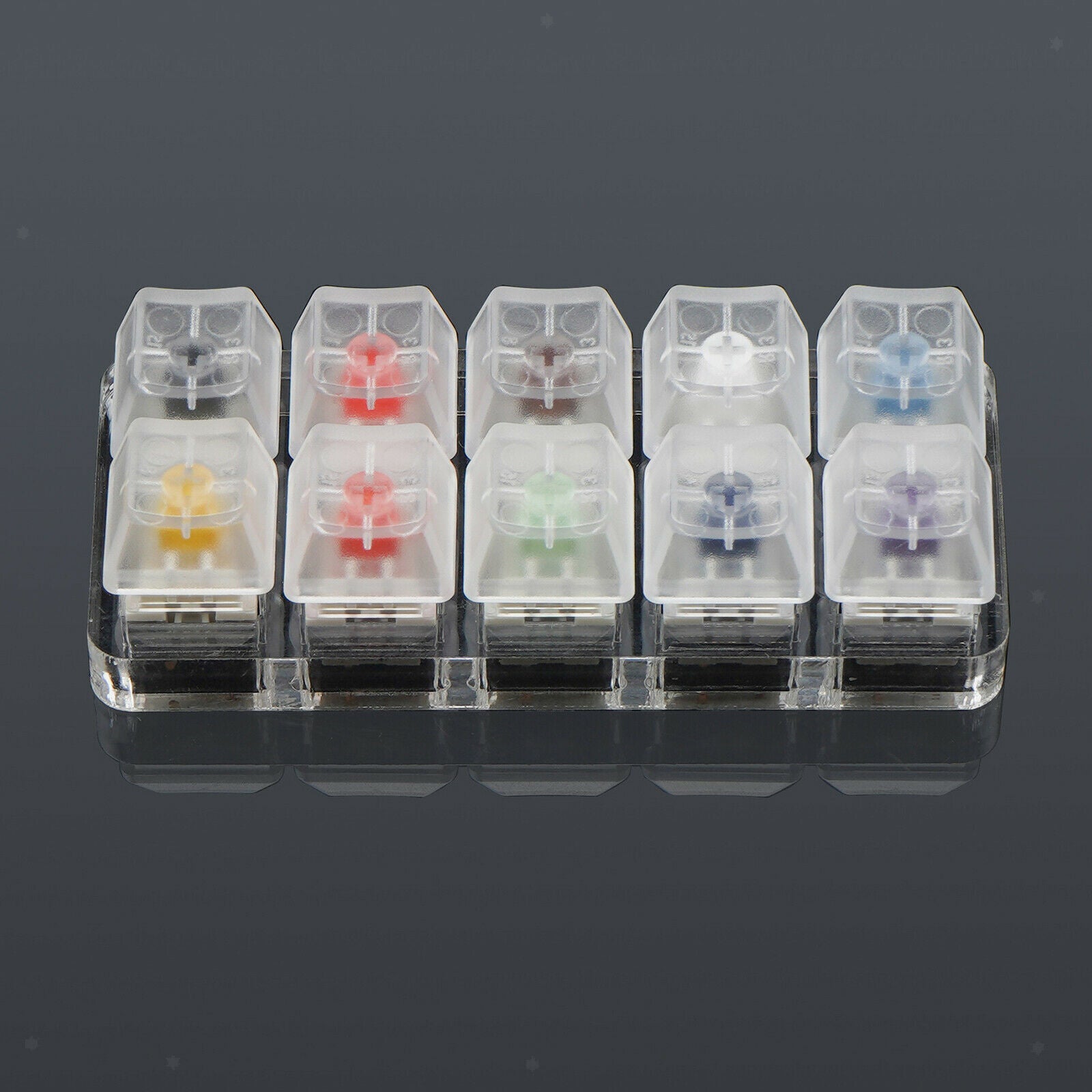 10 Keys Clear Mechanical Keyboard Switch Tester w/Acrylic Base for Kailh BOX