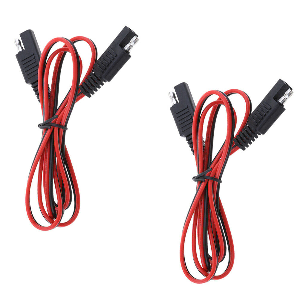 2x Premium 18AWG Hot Solar Battery SAE Plug Male to Male Harness, DIY Extension