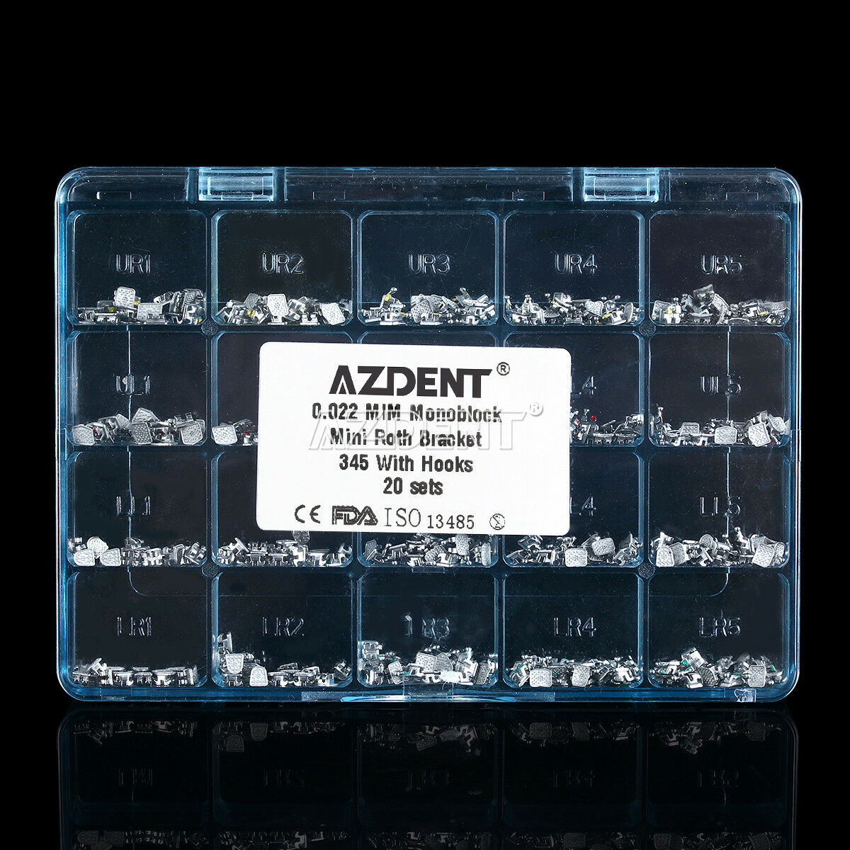 Dental Orthodontic Bracket Braces MIM Monoblock Mini Roth 022 Hooks 3-4-5 AZDENT