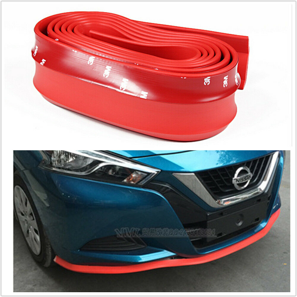 2.5m RED Car Front Bumper Spoiler Lip Kit Splitter Valance Chin Protector Kits