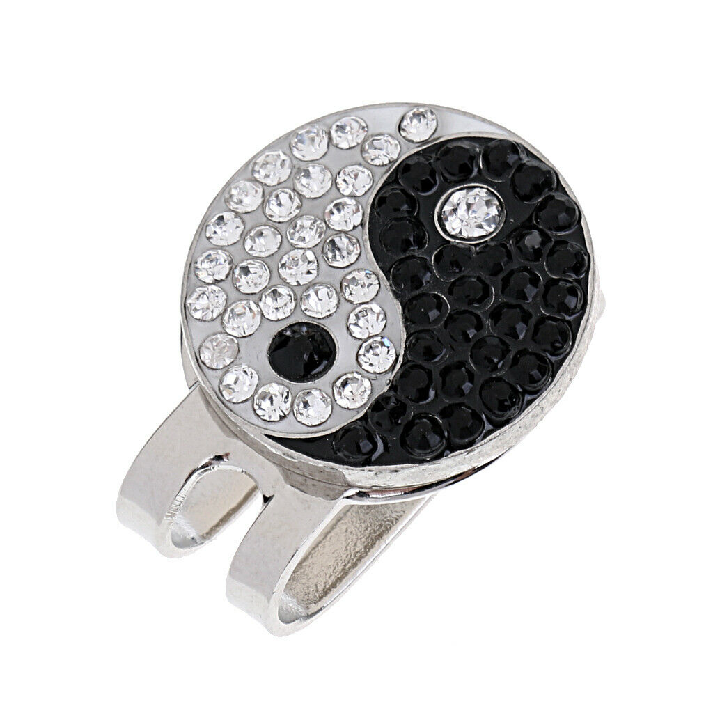 Durable Yin Yang Magnetic Hat Clip Golf Ball Marker Clip On Golf   Visor