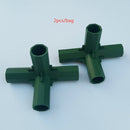 2pcs Green Plastic Greenhouse Pipe Fittings PVC Building Fittings Connectors 4L