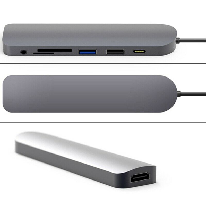 Type C 7-In-1 Hub USB 3.0 Multi USB C Docking Station Laptop Switch MI for MacK8