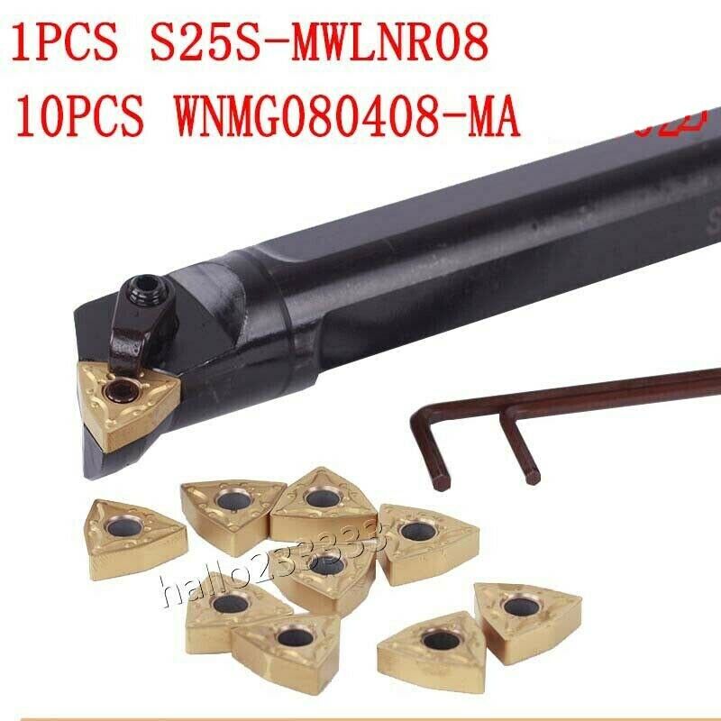 S25S-MWLNR08 lathe External Turning Tool Holder+WNMG080408-MA BP010 CNC inserts