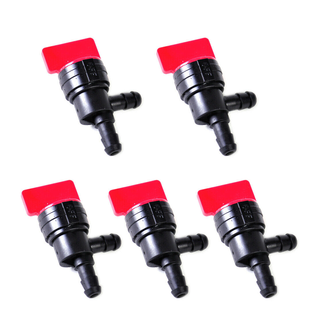 5x 1/4 InLine 90Degree Gas Fuel Valve 10x 1/2" Clamps Fit for Briggs Stratton An