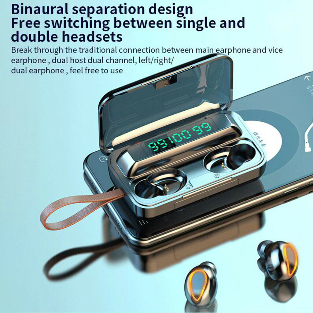 Wireless Earbud Touch Function Lightweight LED Display for Running Cycling