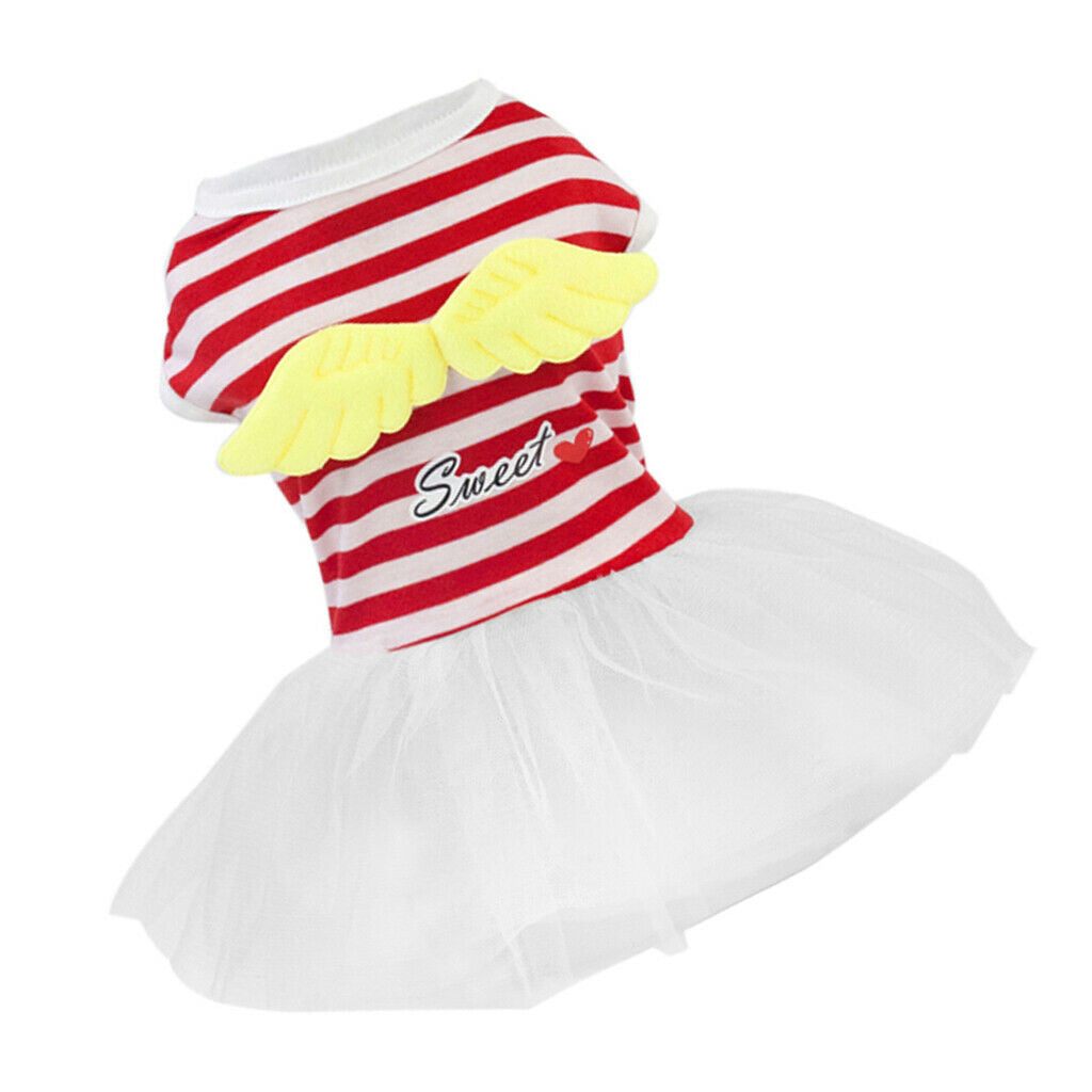 Small Dog Skirt Tutu Clothing Wedding Dresses for Spring Summer  Red L
