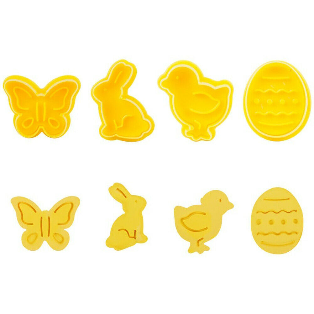 4Pcs/Set Butterfly Rabbit Chick Easter Egg Shape Cookie Cutter Biscuit Cake Mold