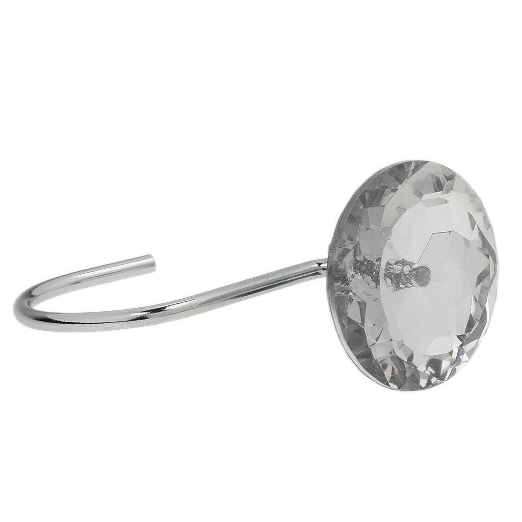 Pack Rhinestone Window Curtain   Hook Drapery Valance Hanger Hook White