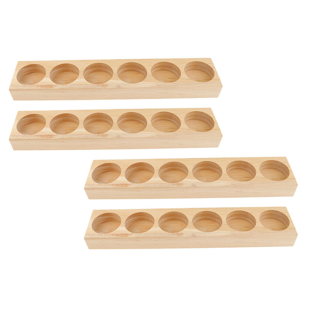 4 Pcs 6 Slots Perfume Essential Oil Display Storage Organizer Rack Stand Holder