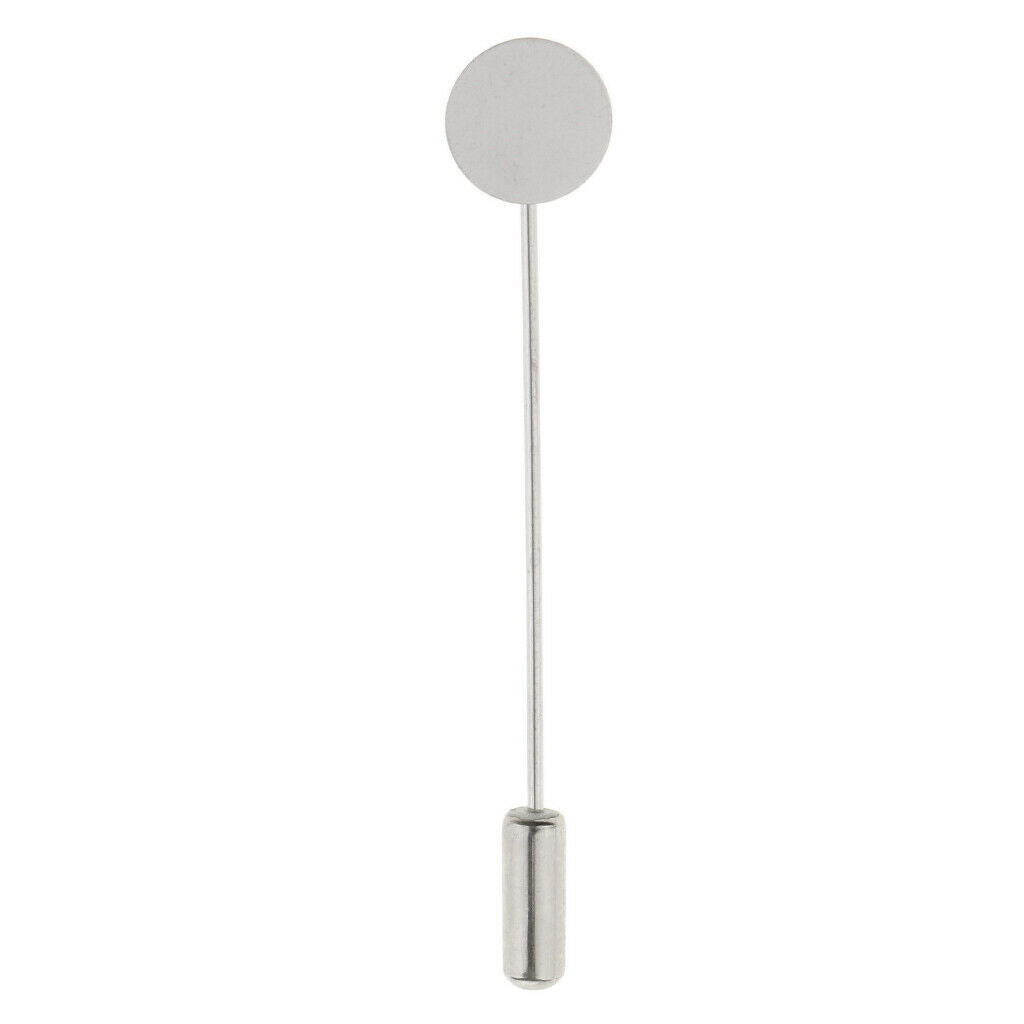 10pcs Lapel Stick Pin Badge Empty Base Mens Women Brooch Pin Jewelry Finding