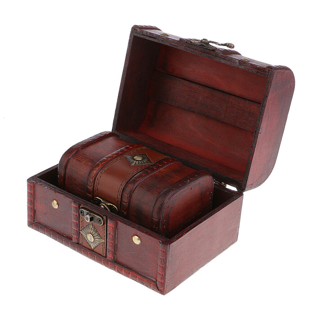 4Pcs Jewelry Box Small Thrinket Necklace Bracelet Storage Treasure Organizers
