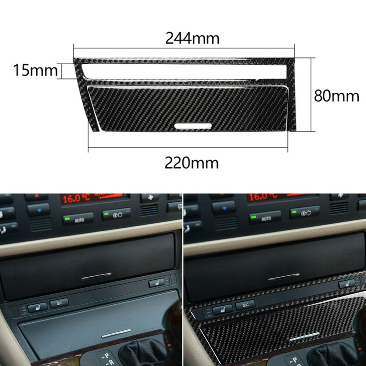 Left Driving Car Central Cover Decoration Strip Trims For BMW 3 Series E46 98-05