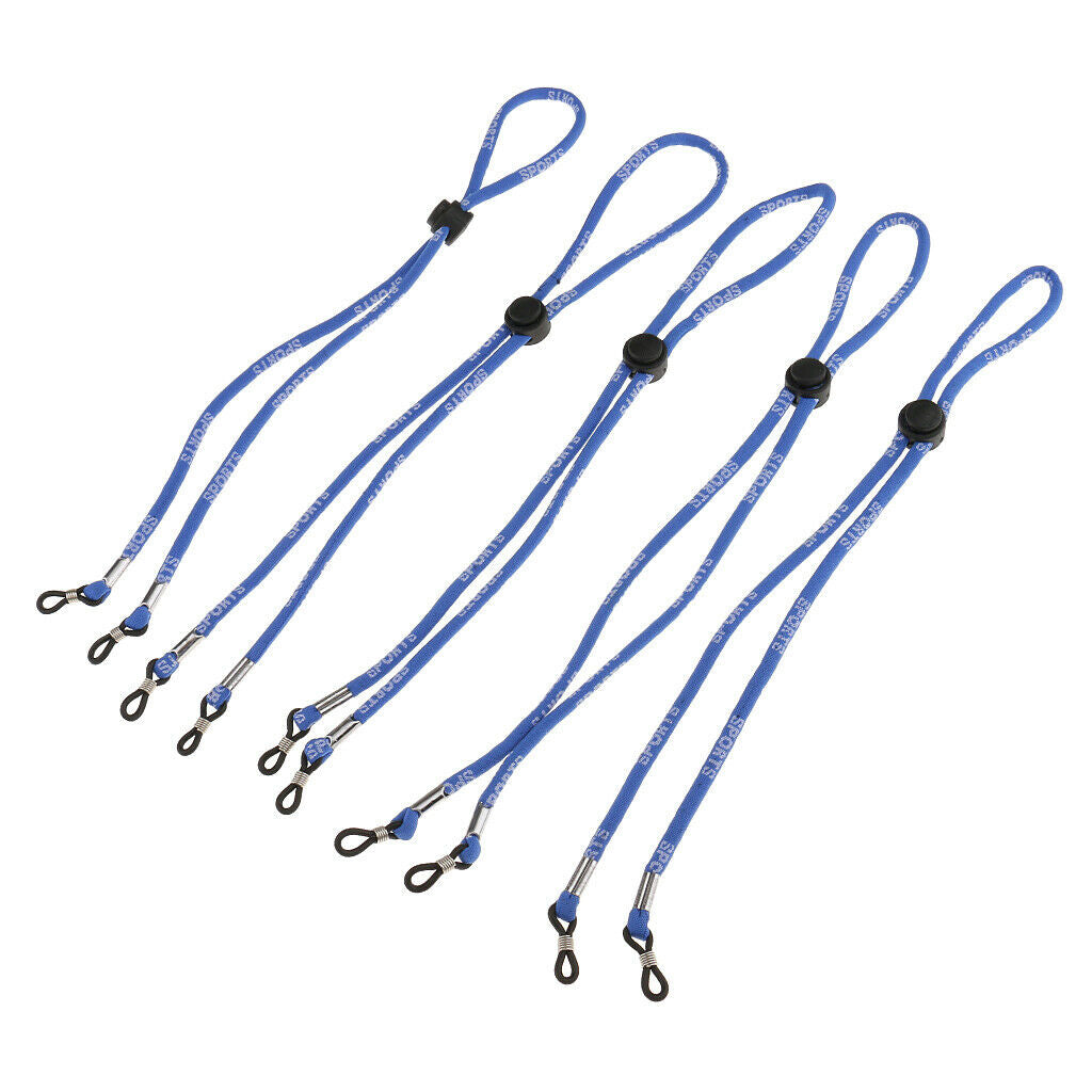 10 Pieces Adjustable Spectacle Holder Glasses Sport Band Cord Neck Strap Bule