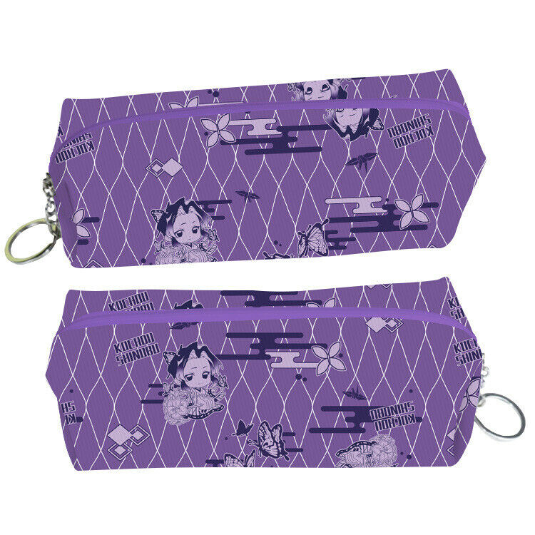 Demon Slayer Kimetsu no Yaiba Kochou Shinobu PU Leather Pencil Pen Case Bag B