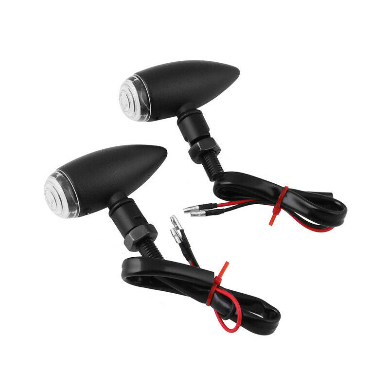 2PCS Motorcycle Bikes LED 2 Wires Turn Signal Blinker Light Bullet Universal Kit