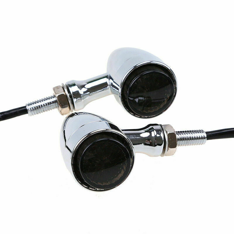 Aluminum Chrome Turn Signal Light M10 Amber Indicator 10mm Bolt Motorcycle