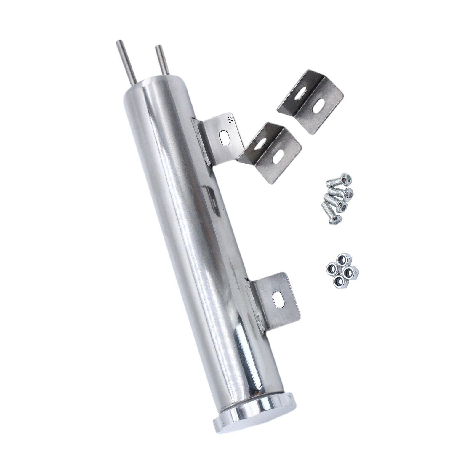 10x2inch Overflow Catch Tank with Brackets Body Radiator for Automotive