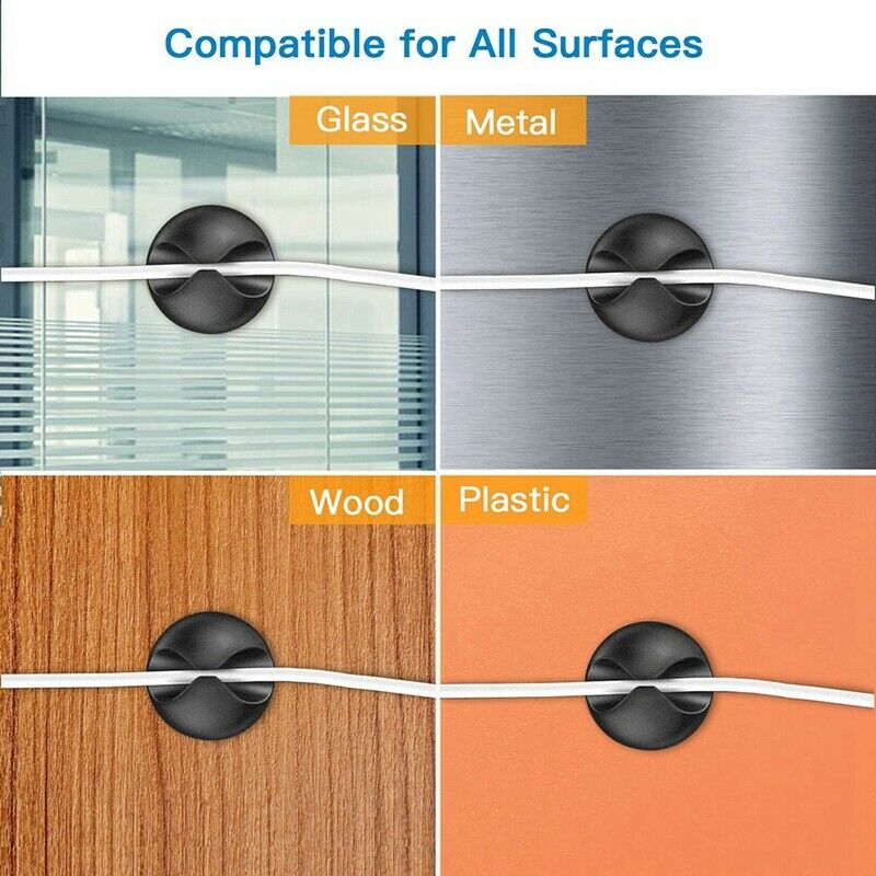 Cable Clips, 20 Pack Cord Organizer Cable Management For Home and Office, SelfQ8