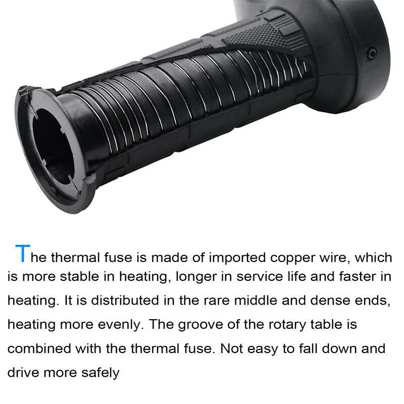 12V Motorcycle Electric Heating Handle w/ Switch Digital Display High Low Temper