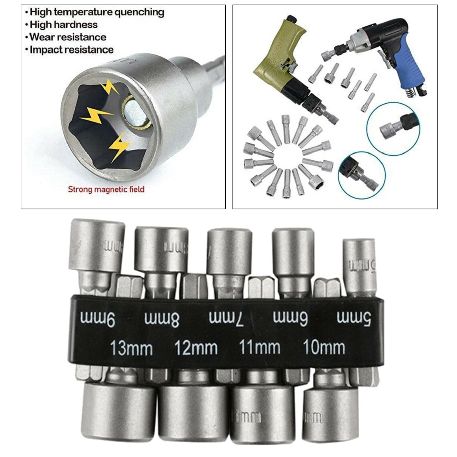 Socket Screwdrivers Bit Set Air Nuts Spanner Adapter DIY Tools 7.5x5x1.8cm