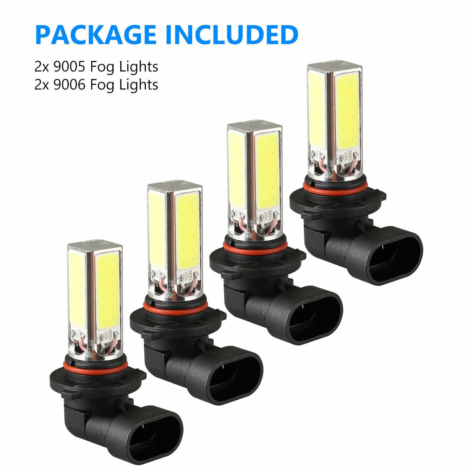 9005 9006 Combo 200W LED Headlight Bulb Kits High Low Beam Fog Light White 6000K