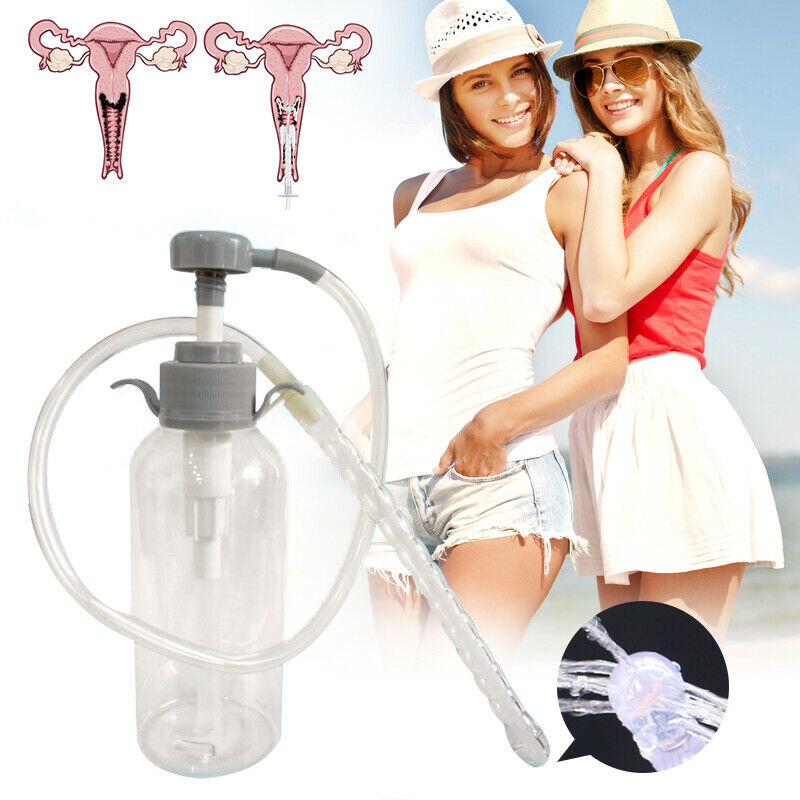300ml Pump Pressure Bottle Douche Enema Nozzle Vaginal Anal Cleaning Washer Kit
