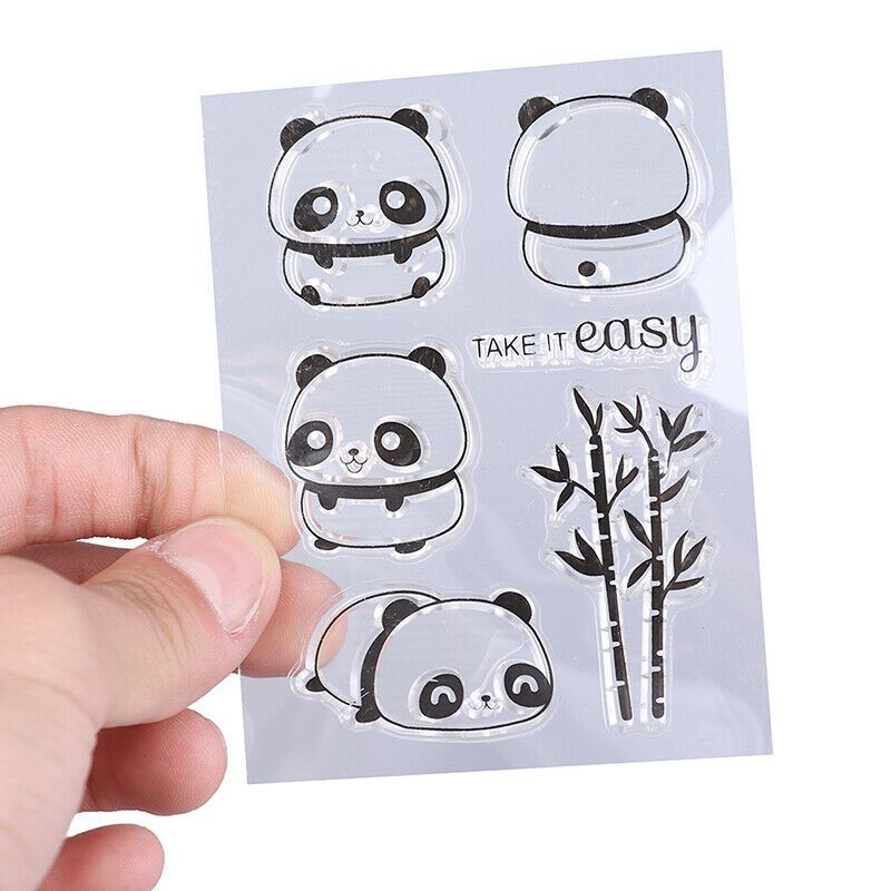 Cute Panda Transparent Silicone Clear Stamps for Scrapbook Album Cards .l8