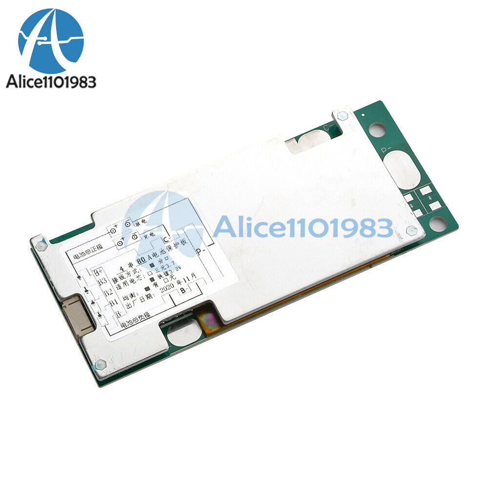 4S 80A 12V 18650 Battery Balance For LiFe LiFePo4 Cell PCB BMS Protection Board