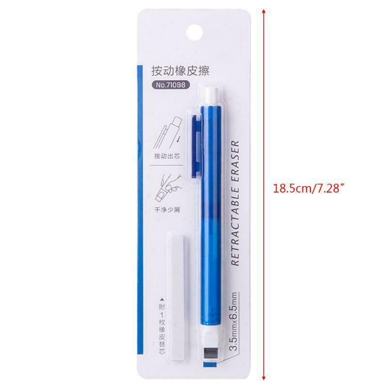 Mechanical Eraser Meticulous Highlighting Refillable Pen Shape Rubber Press Type