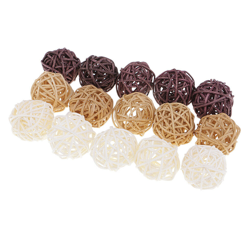 25X Rattan Wicker Balls Christmas Wedding Party Table Florist Decor Designs